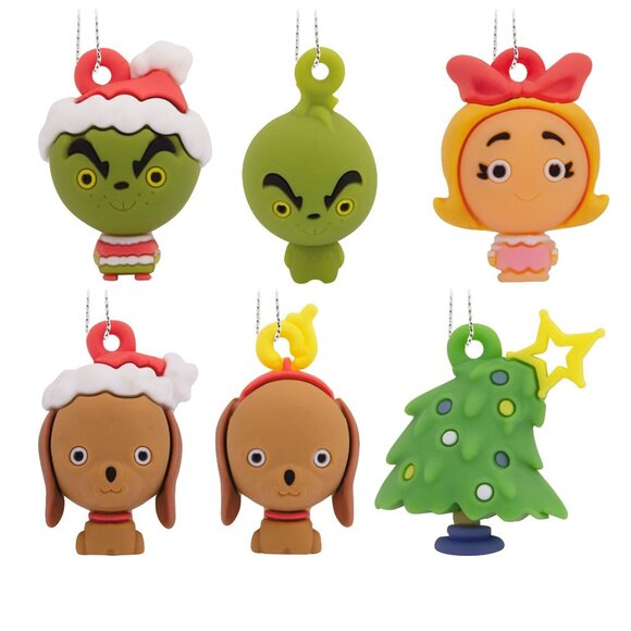 Hallmark Ornaments Dr Seuss The Grinch 6 Piece Mini Christmas Tree Ornament Set - Picture 1 of 8